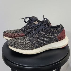 Adidas Pureboost shoes, men's 7, women's 8.5. Black & Red.